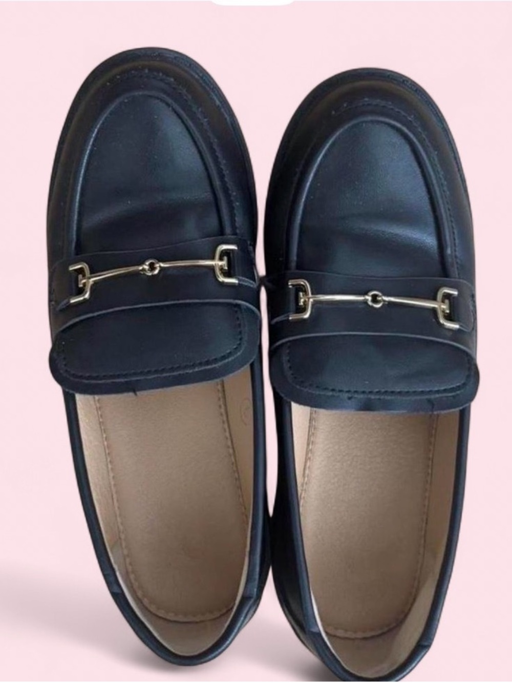 Black Leather Horsebit Loafers